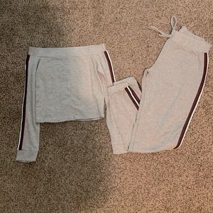 Gray Fashion Nova 2 Piece Lounge Set